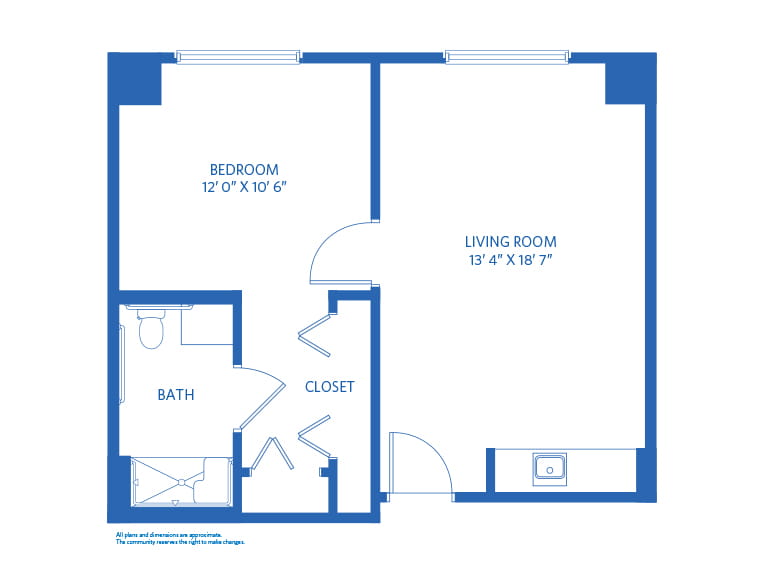 Assisted living 2D floor plan. 