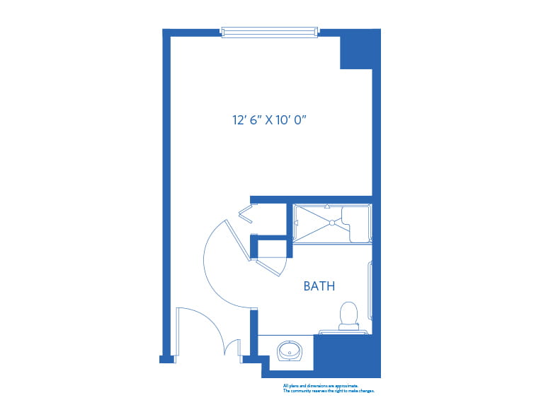 Memory support and skilled nursing 2D floor plan. 