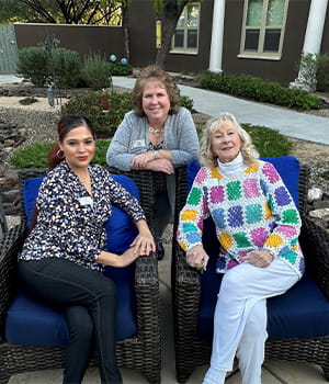 Silverstone Care Center Lifestyle Team -- Teri Larson, Lifestyle Manager, and Lifestyle Coordinators, Laura Rodriguez and Carole Whitlock. 